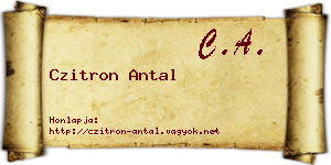 Czitron Antal névjegykártya